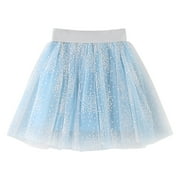 Kids Skirts Kids Girls Ballet Skirts Costume Party Dot Prints Solid Colour Tulle Dance Skirt Girls School Outfits Ballet Dress for Girls Skorts for Toddler Girls (Blue,120)